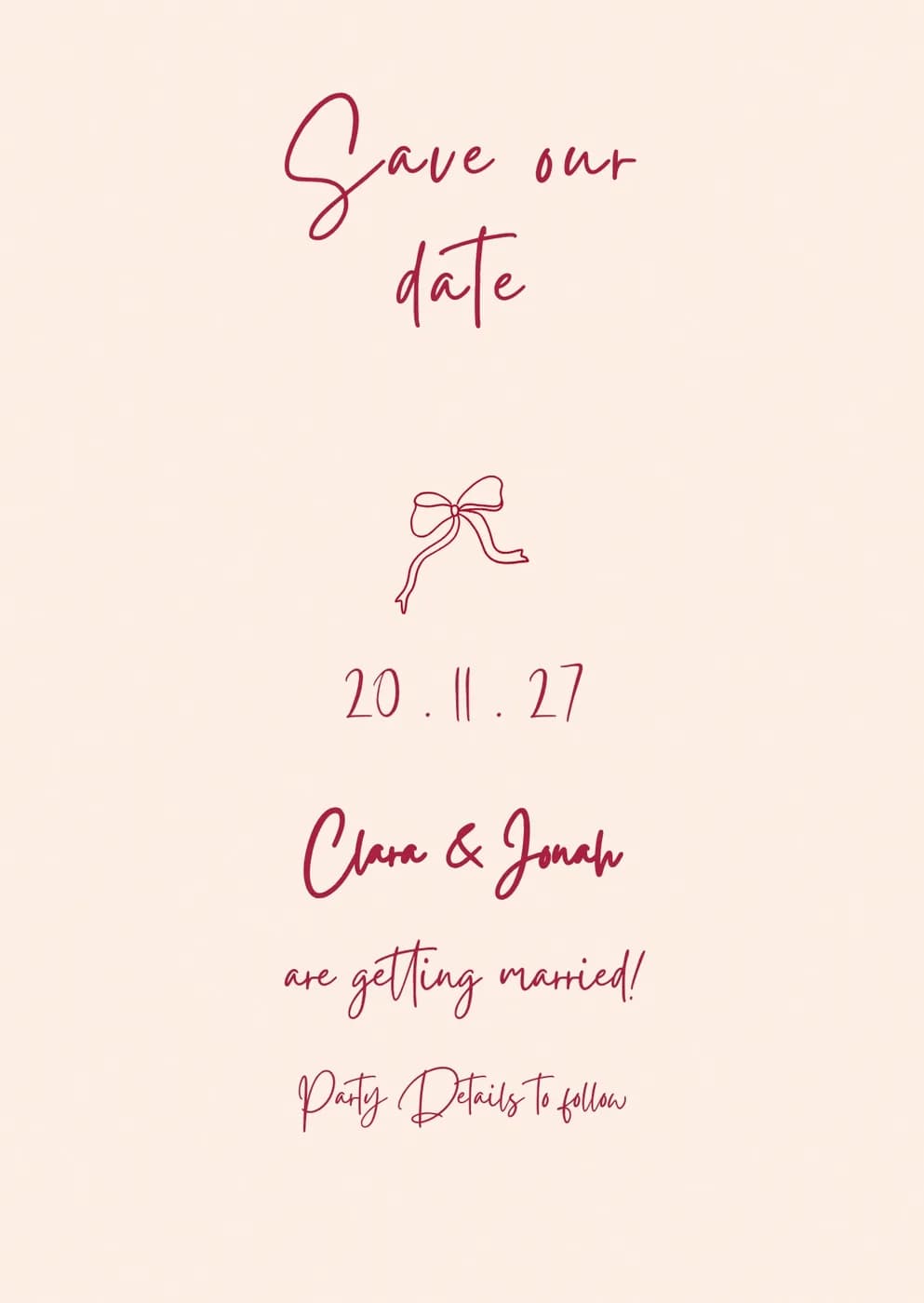 The save the date in the same design